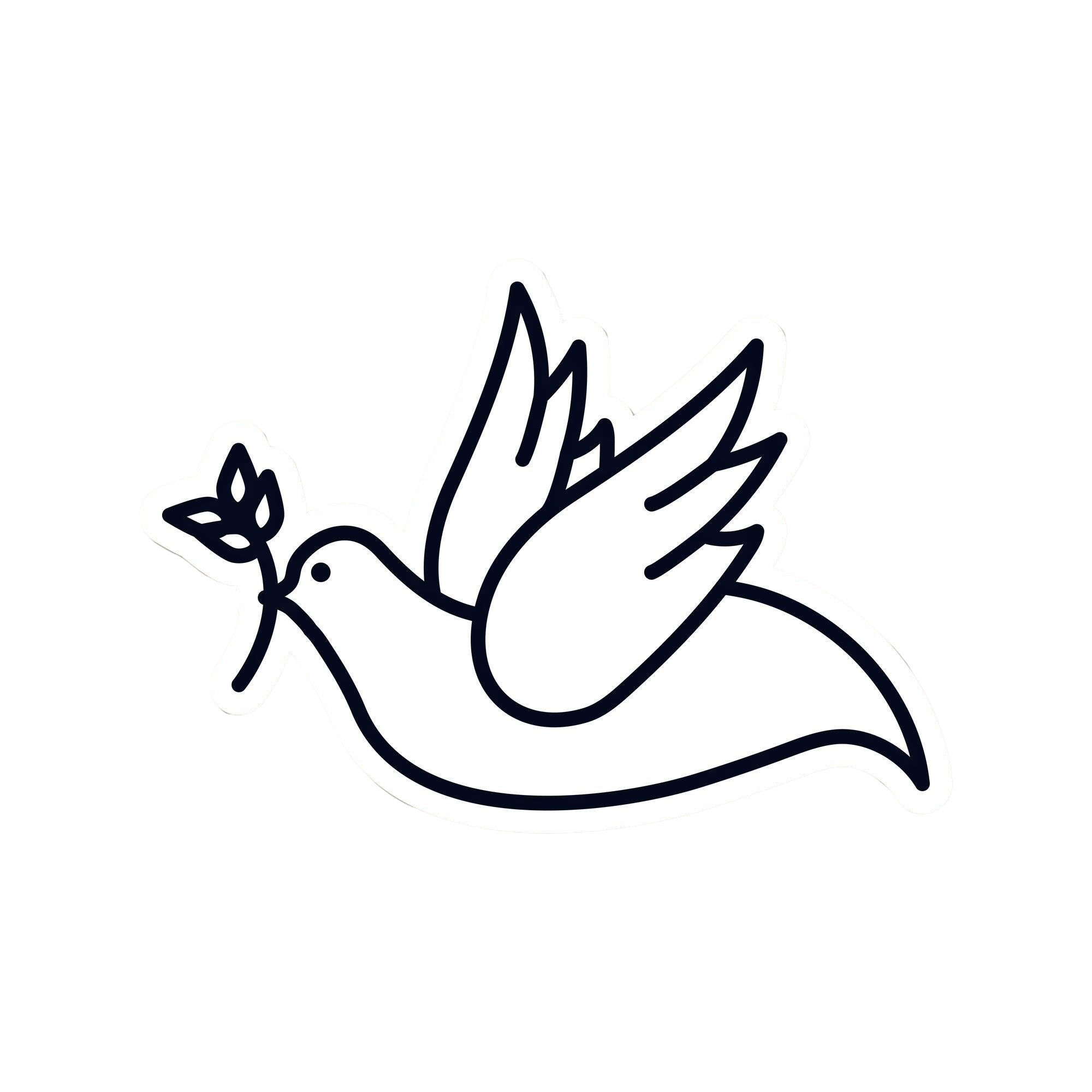 Peace dove carrying olive branch